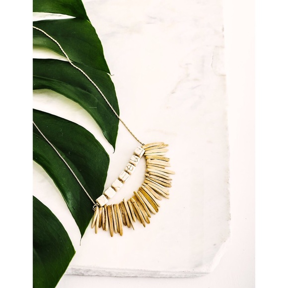 Freya Fringe Wood Necklace - Ivory - Picture 3 of 3